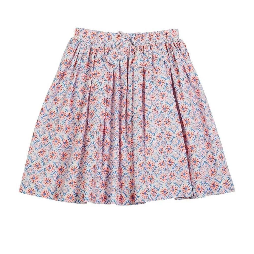 Joules Myla Coral Print Cotton Skirt size 4 Years